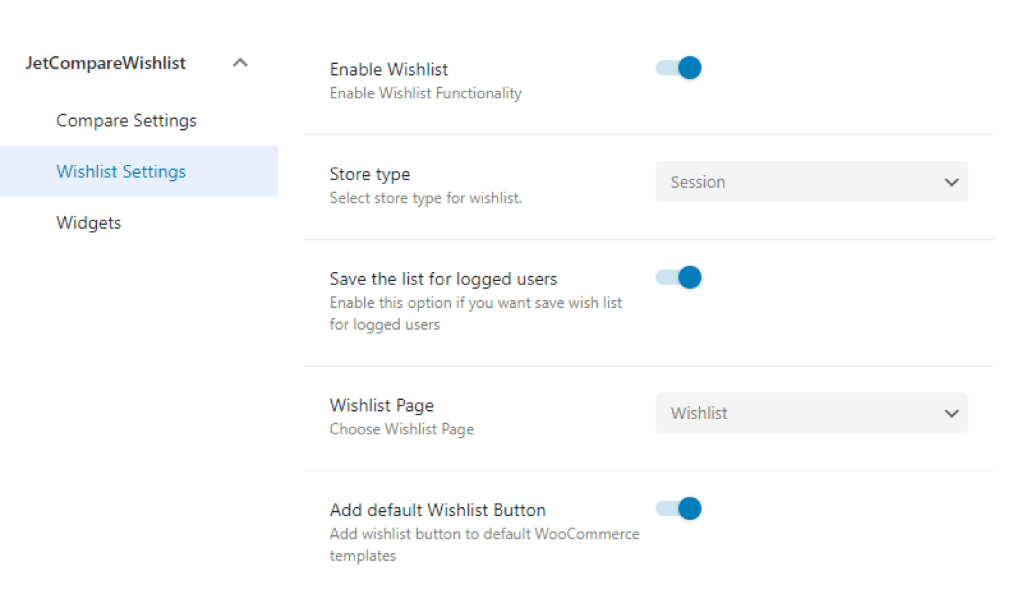 jetcomparewishlist wishlist settings