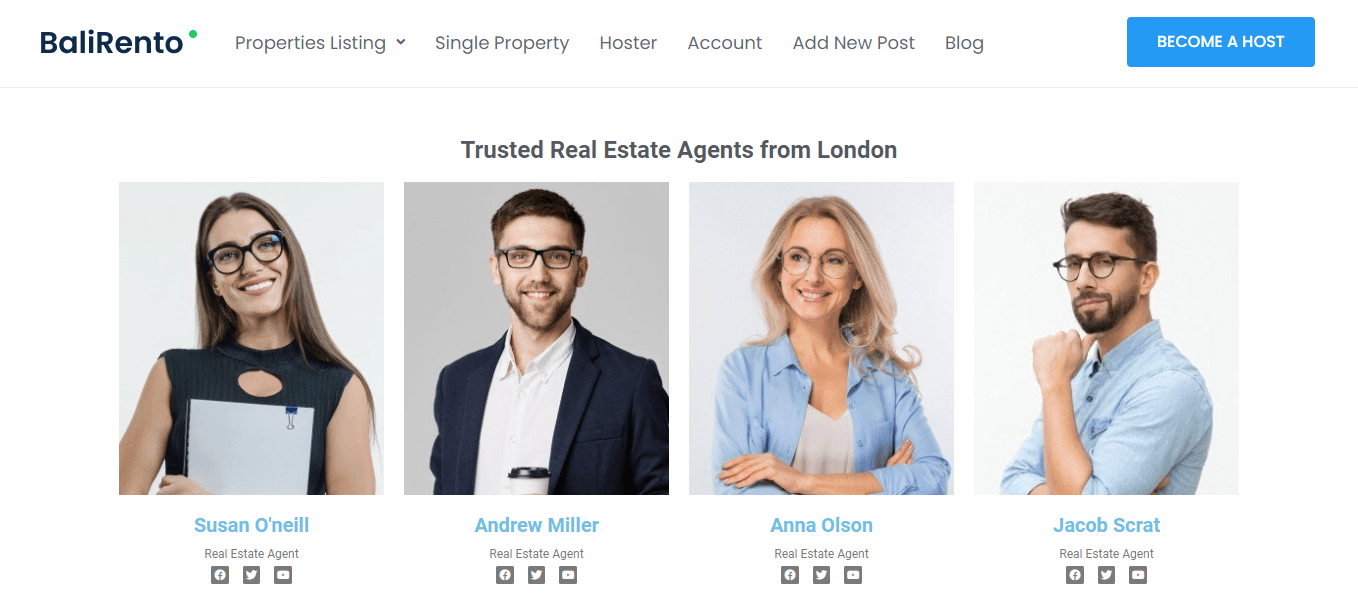 real estate agents query by location frontend