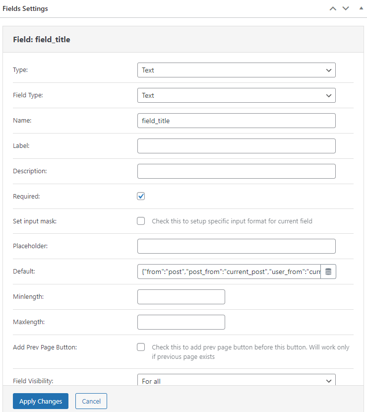 text field for the booking title