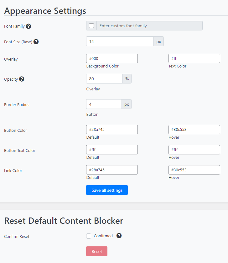 third part of the content blocker tab