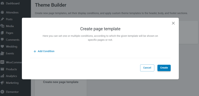 create a page template
