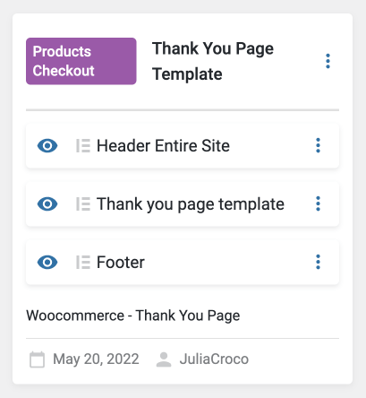 theme builder thank you page template
