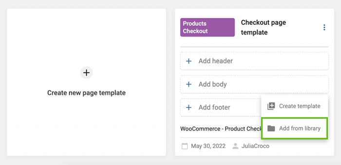 add body to checkout template