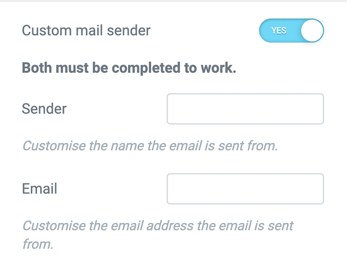 custom mail sender feature