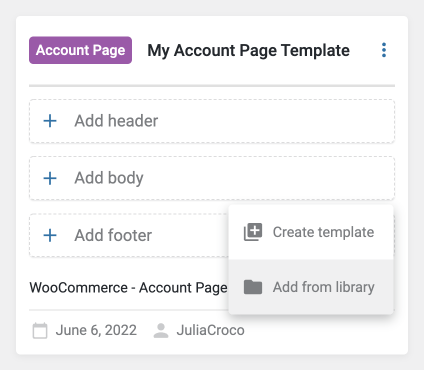 add body to my account template