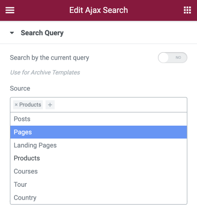 add a source to the search query