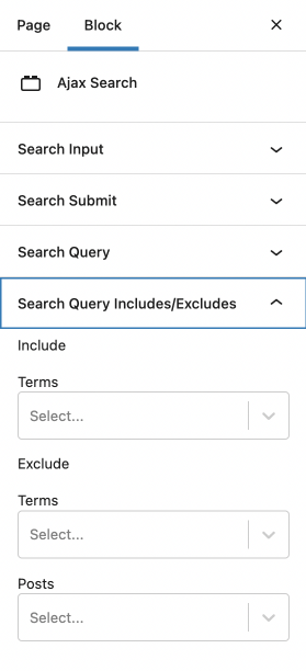 search query settings