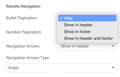 position of the pagination