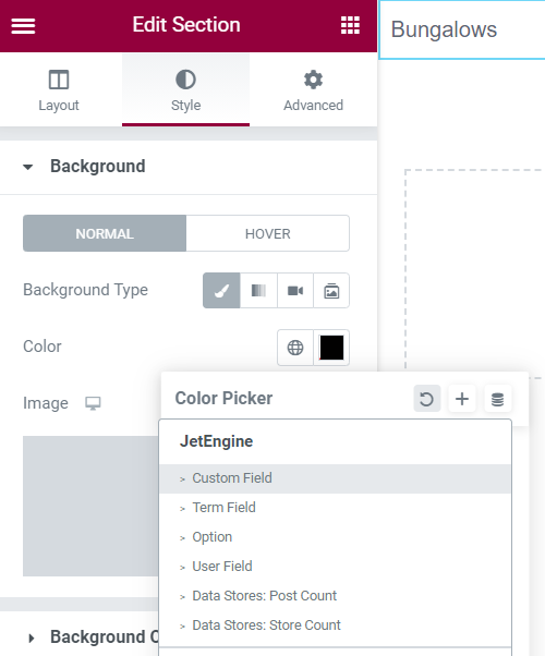 custom field selection