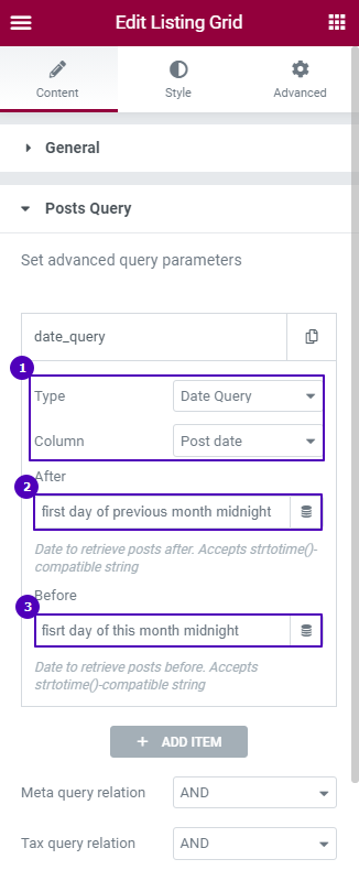 settings for posts created 30 days ago