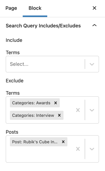added terms to the exclude