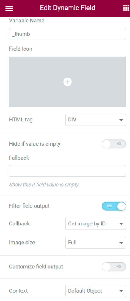 how to display media field value with dynamic field