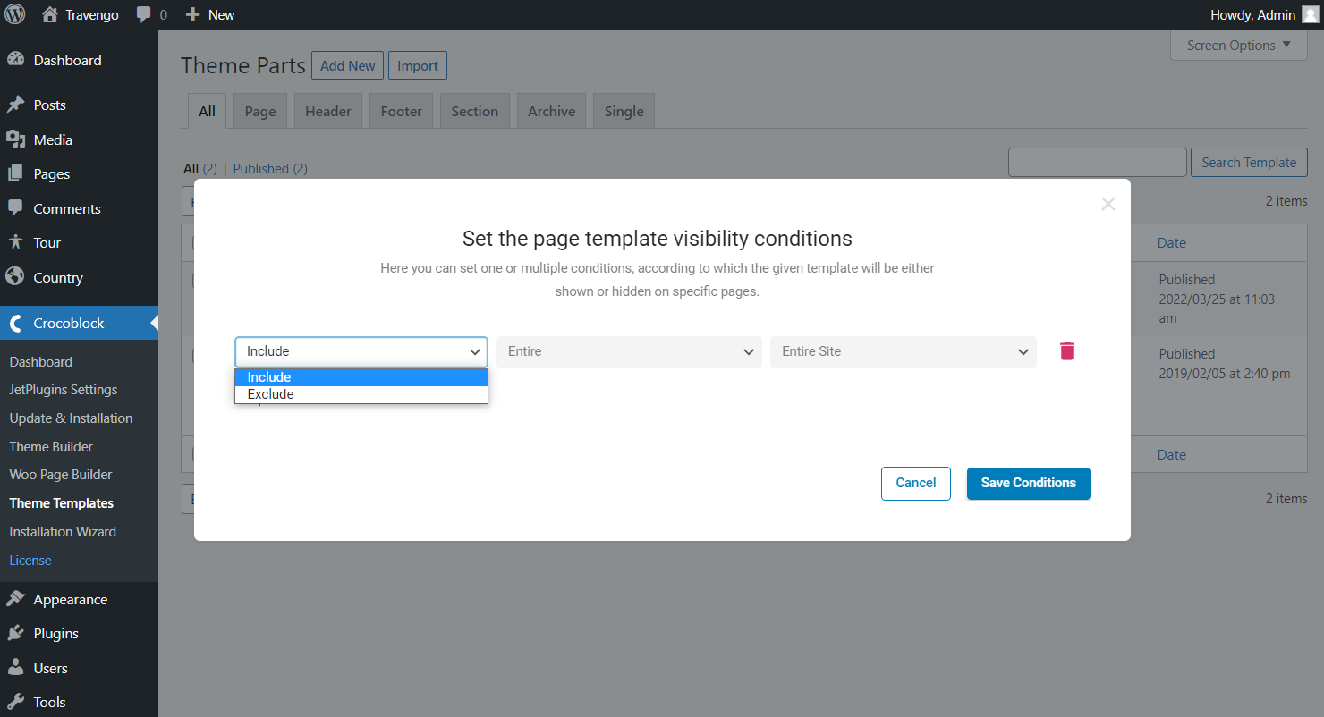 include and exclude selector