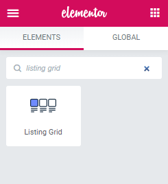 listing grid widget