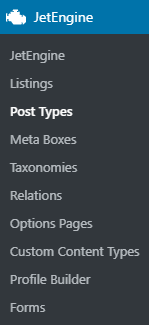 jetengine menu post types