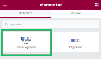 posts pagination widget for elementor
