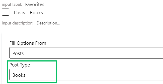 checkbox field options from post type