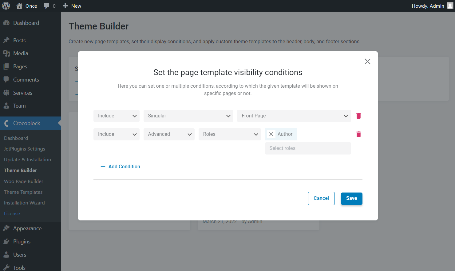 specified page condition