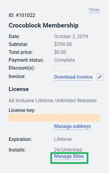 unlimited membership purchase details block
