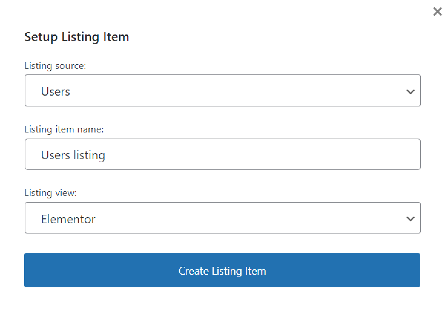 users listing