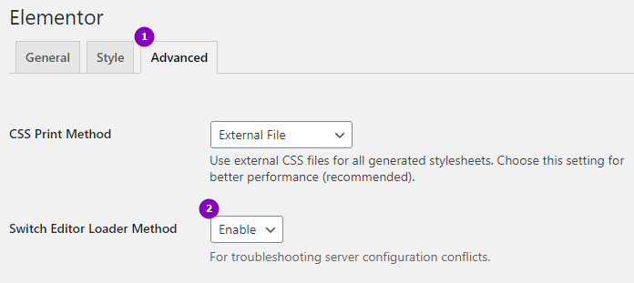 elementor switch editor loader method