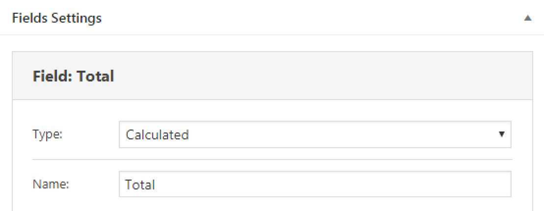 calculated field type and name