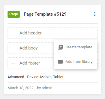 create template or add from library