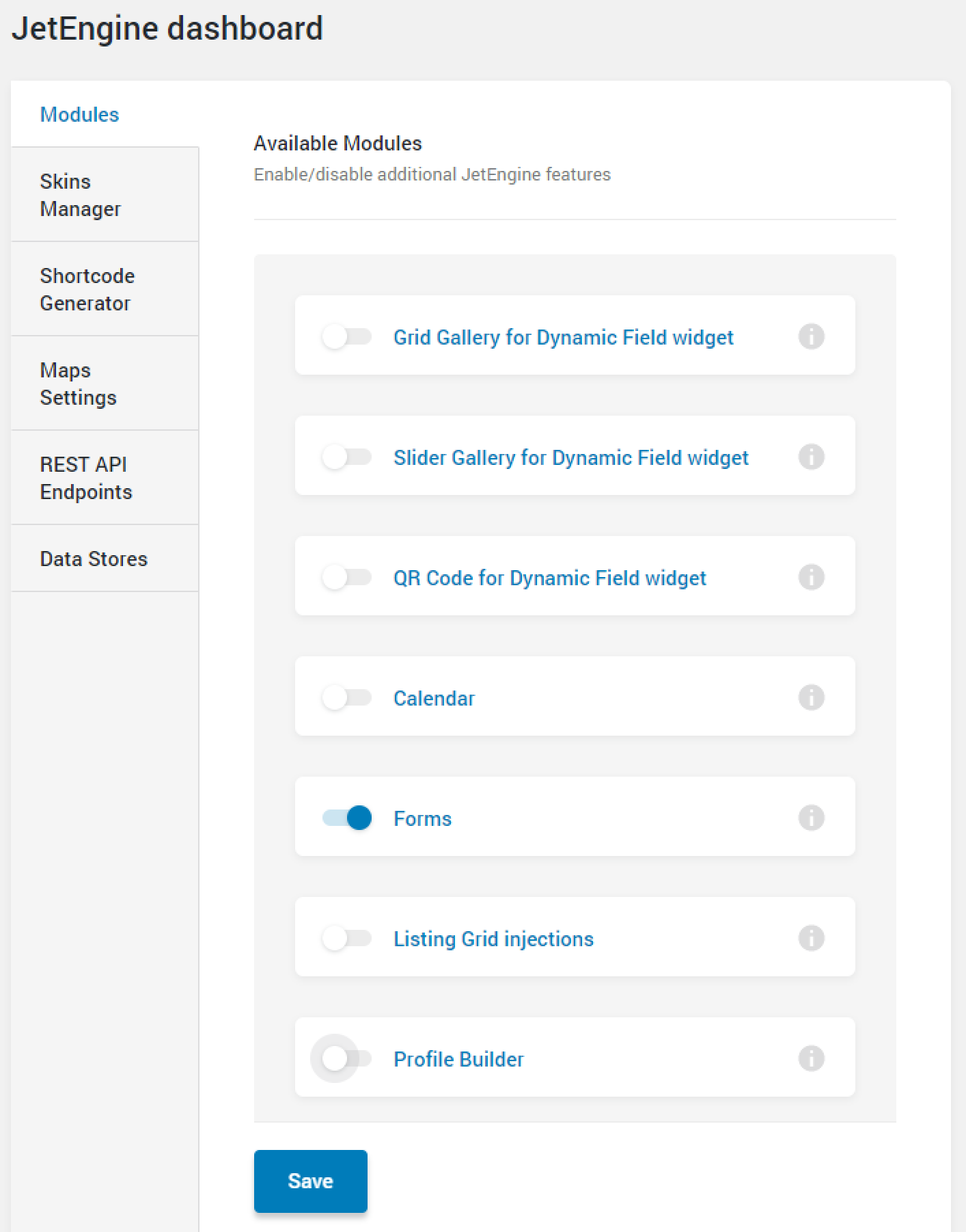 enabling forms functionality