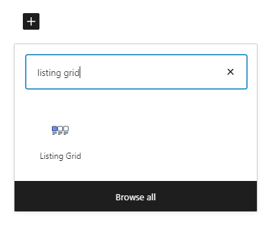 listing grid block