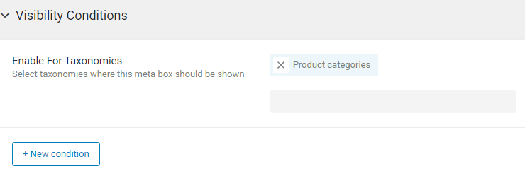 meta box taxonomy visibility conditions