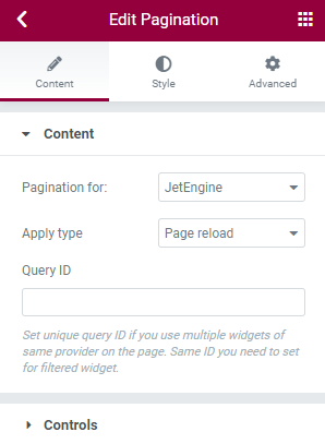 page reload apply type for pagination