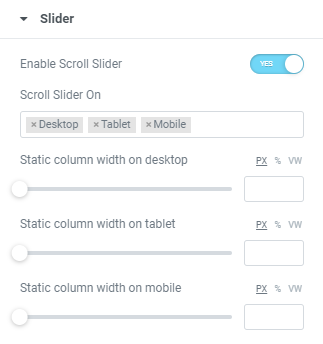 listing grid scroll slider