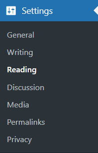 reading settings tab