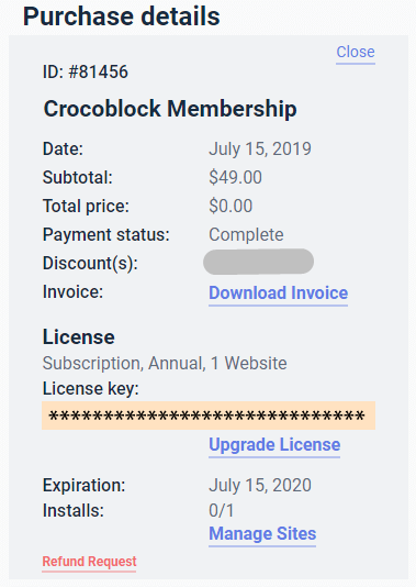 crocoblock membership details
