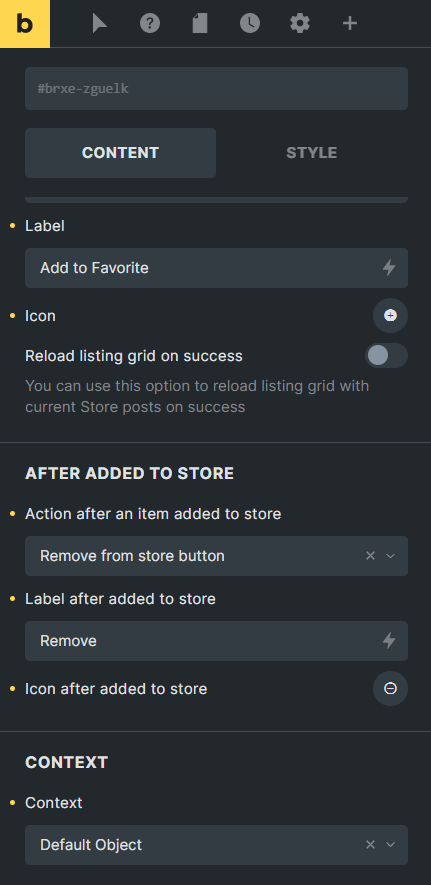 data store button after added to store settings