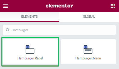 hamburger panel widget icon