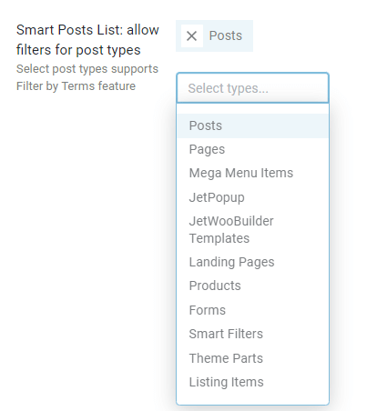smart posts list setting