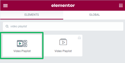 video playlist widget for elementor