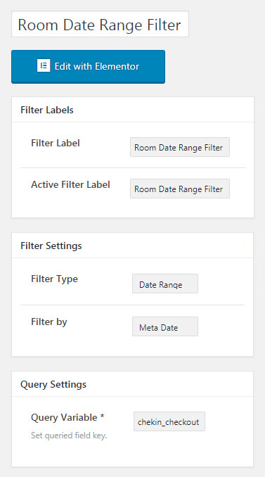 Date range filter