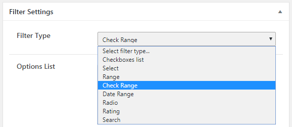 check range filter settings