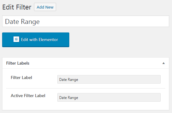 date range filter labels