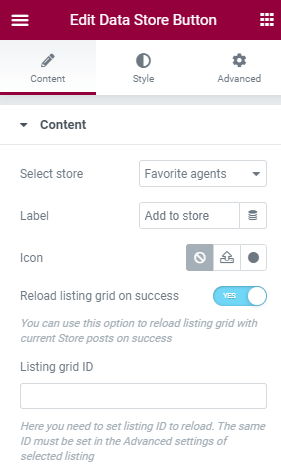 enabled reload listing grid on success option