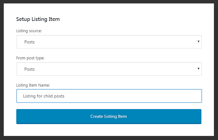 listing for child posts