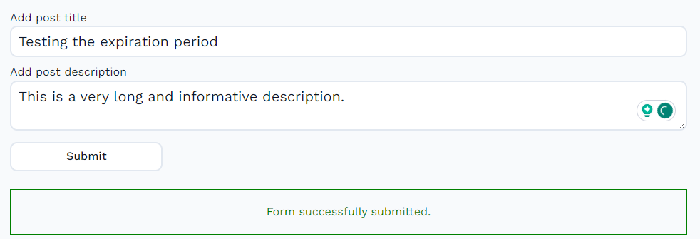 submitting the form on the front end