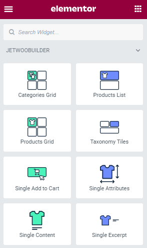 jetwoobuilder single product widgets