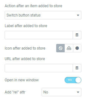 selected switch button status option in the data store button settings