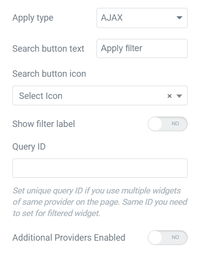 additional search filter content settings