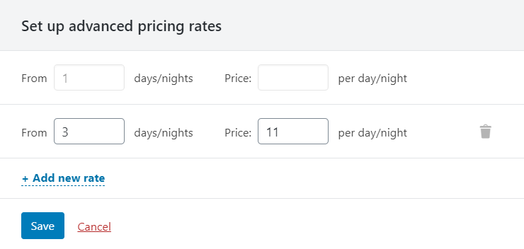 Set up the pricing rates in JetBooking plugin