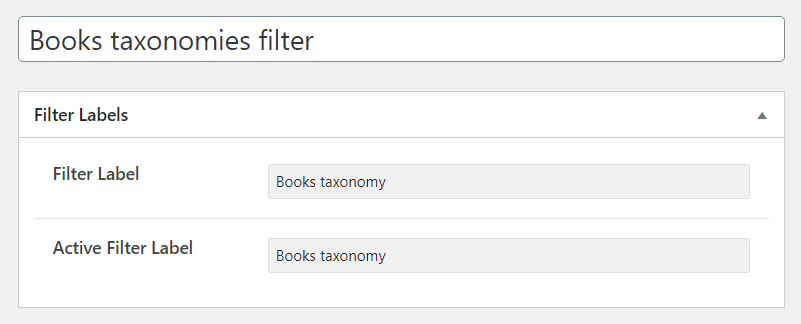 books taxonomies filter