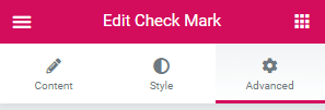 editing check mark widget in elementor